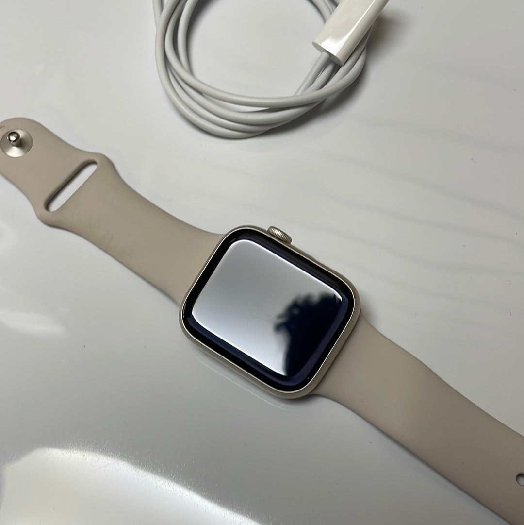 Apple Watch Series 7 GPS Alum 45MM Starlight Pristine Condition REF#47429